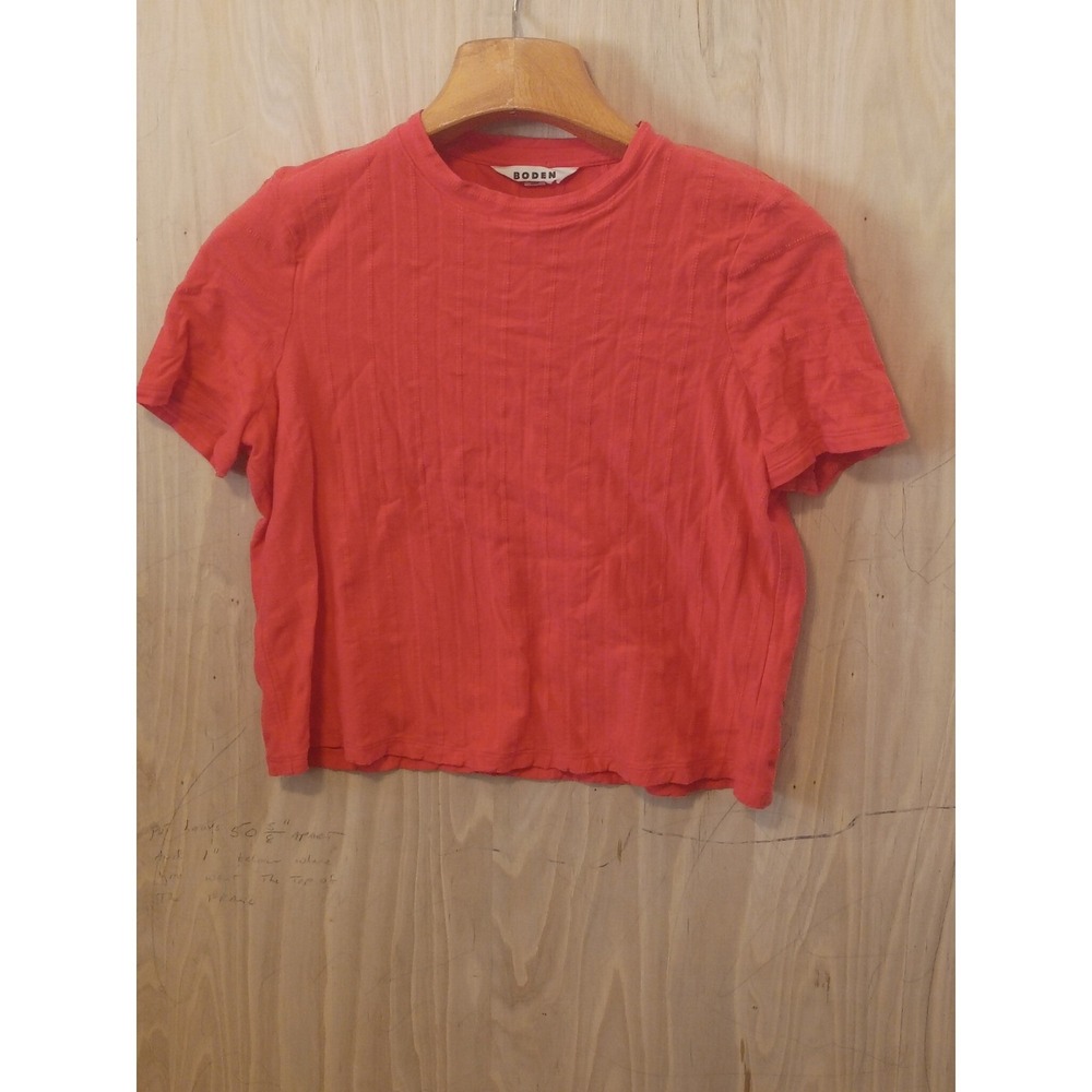 Boden Womens Coral Pink Pointelle Cable Knit Cotton US 10. Preppy, Boho, Casual.